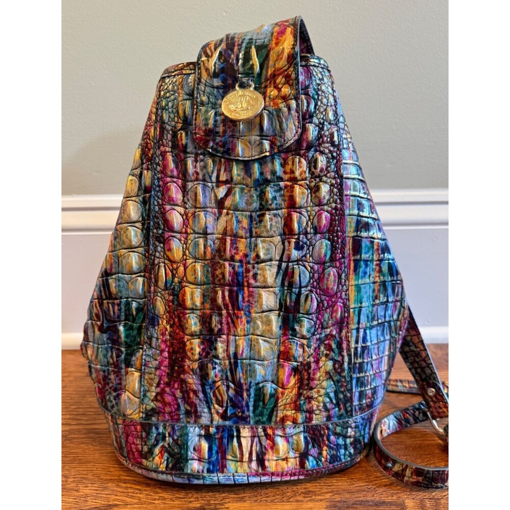 BRAHMIN Allie Virtuous Melbourne Sling-Back Style Bag Leather Multicolor Luxury